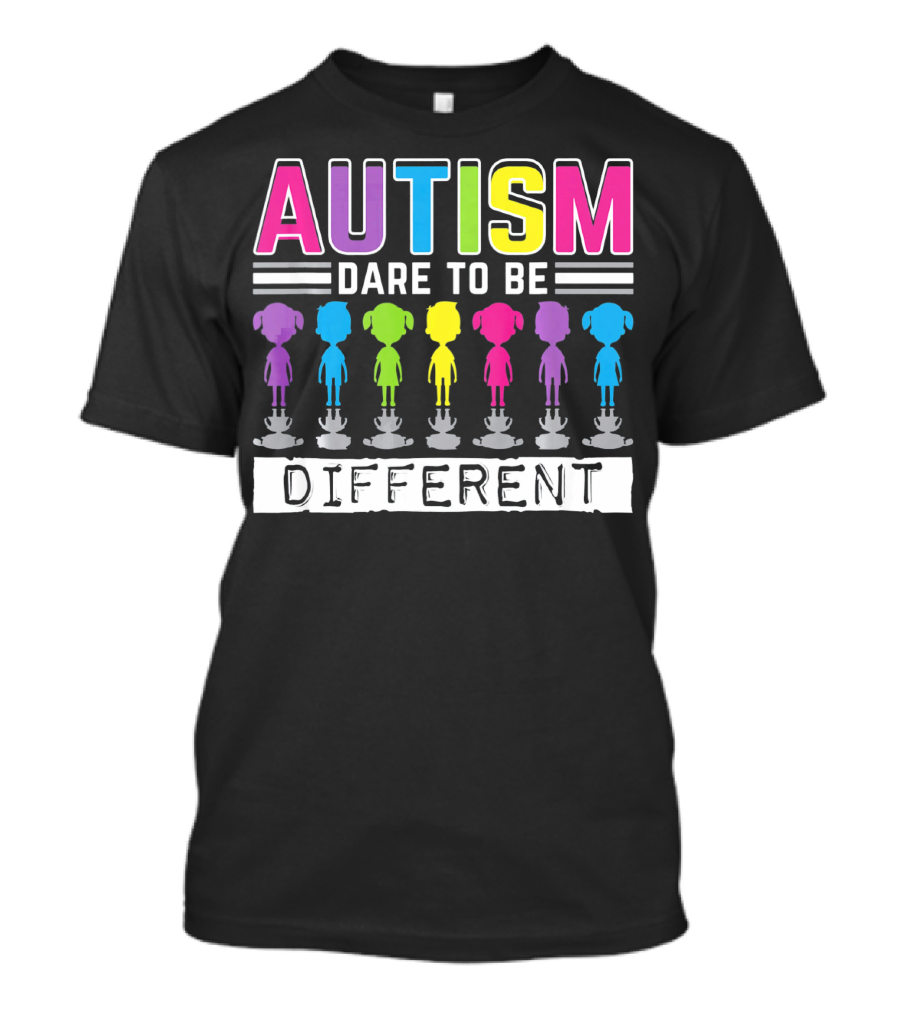Autism Dare To Be Different Colorful Figures T-Shirt