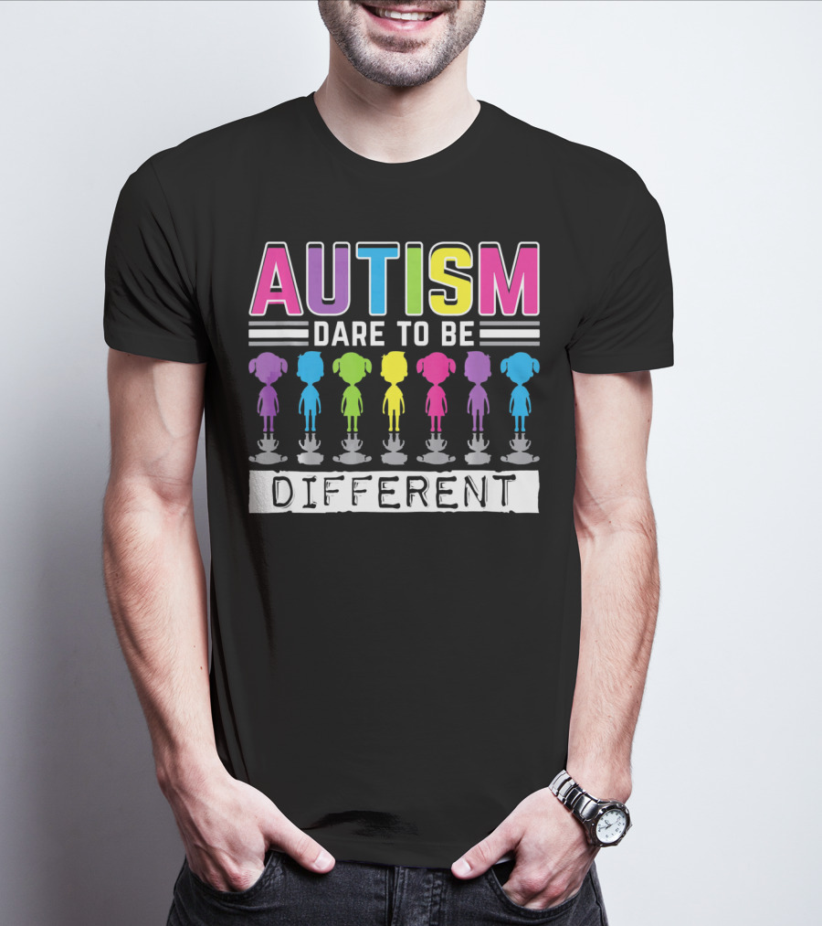 Autism Dare To Be Different Colorful Figures T-Shirt