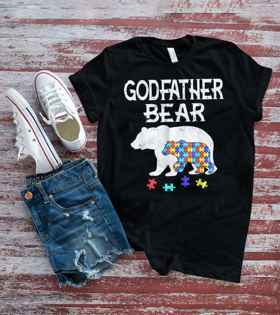 Godfather Bear Autism Awareness Puzzle T-Shirt