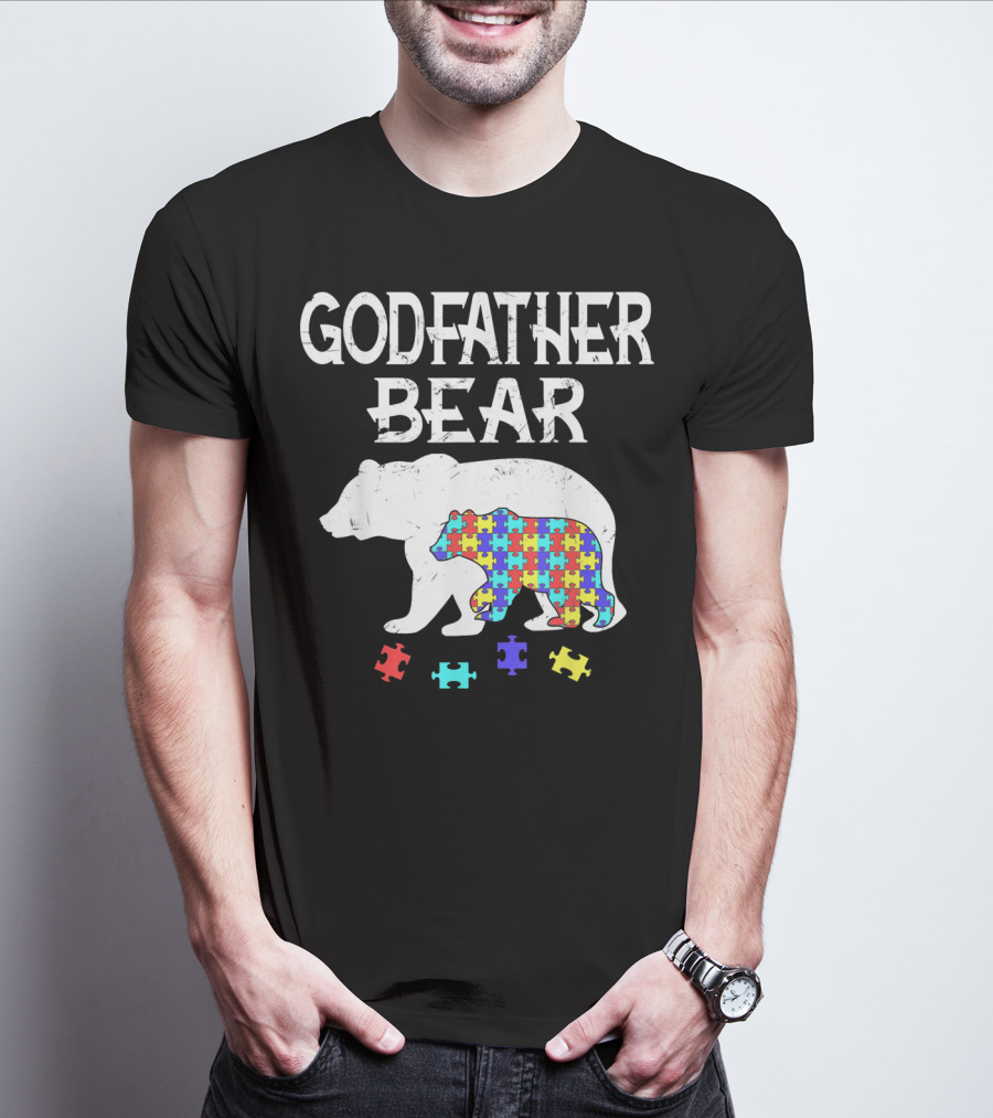 Godfather Bear Autism Awareness Puzzle T-Shirt