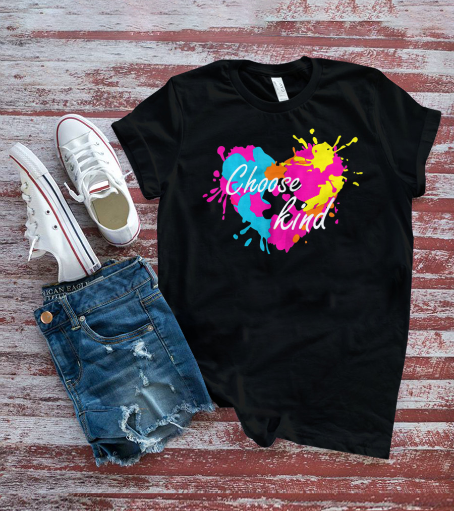 Choose Kind Colorful Heart Autism Awareness T-Shirt