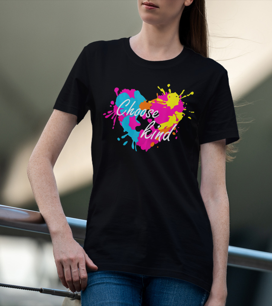 Choose Kind Colorful Heart Autism Awareness T-Shirt