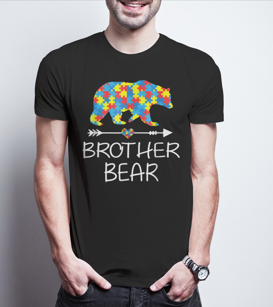Brother Bear Autism Puzzle Pattern Awareness T-Shirt