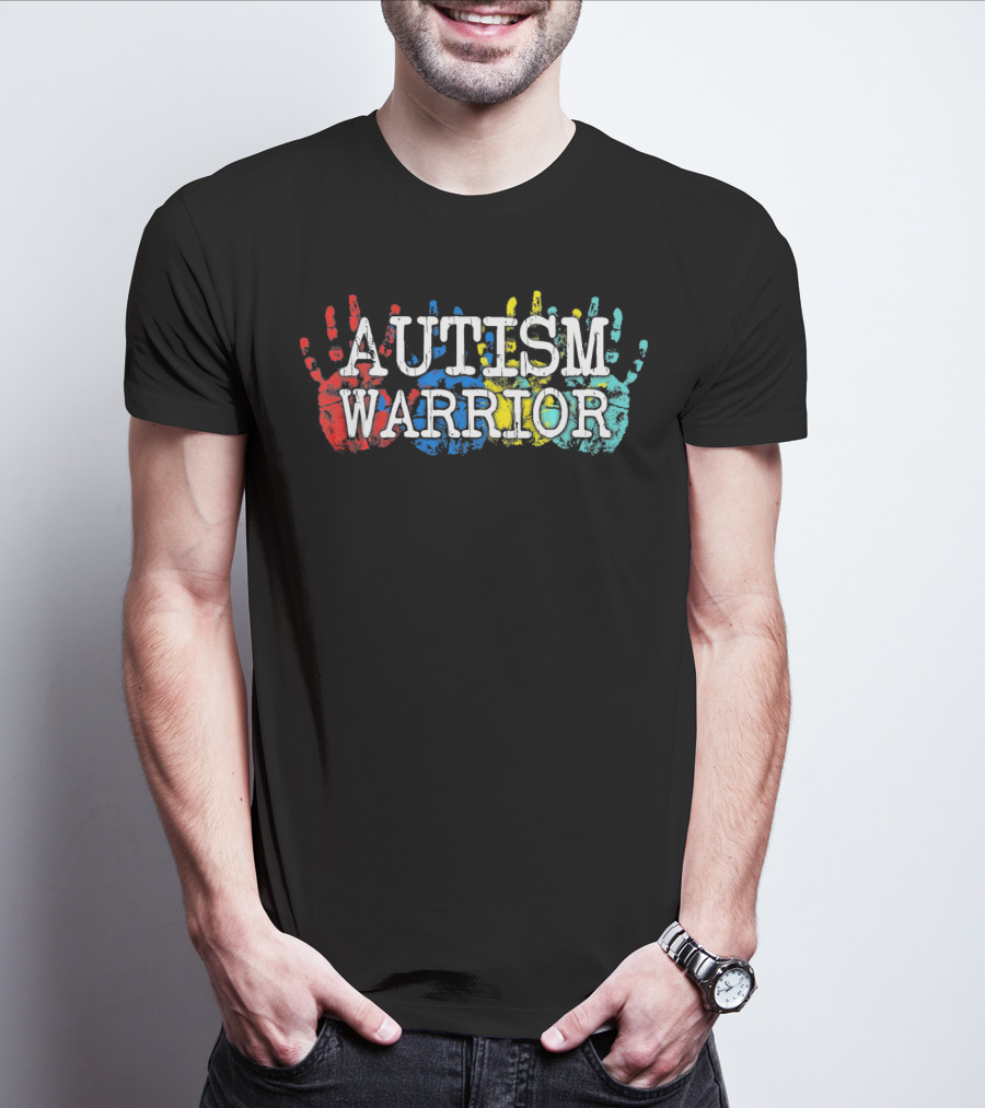 AUTISM WARRIOR Handprint Colors T-Shirt