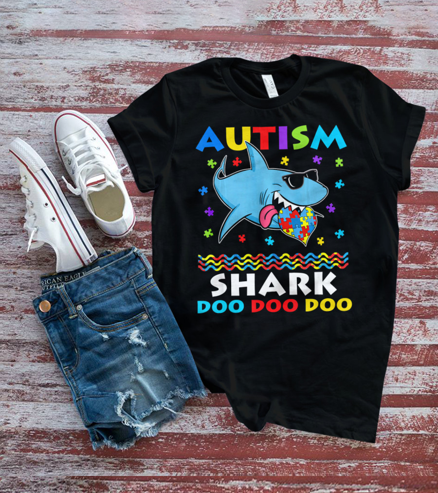 Autism Shark Doo Doo Doo Funny Awareness Day T-Shirt
