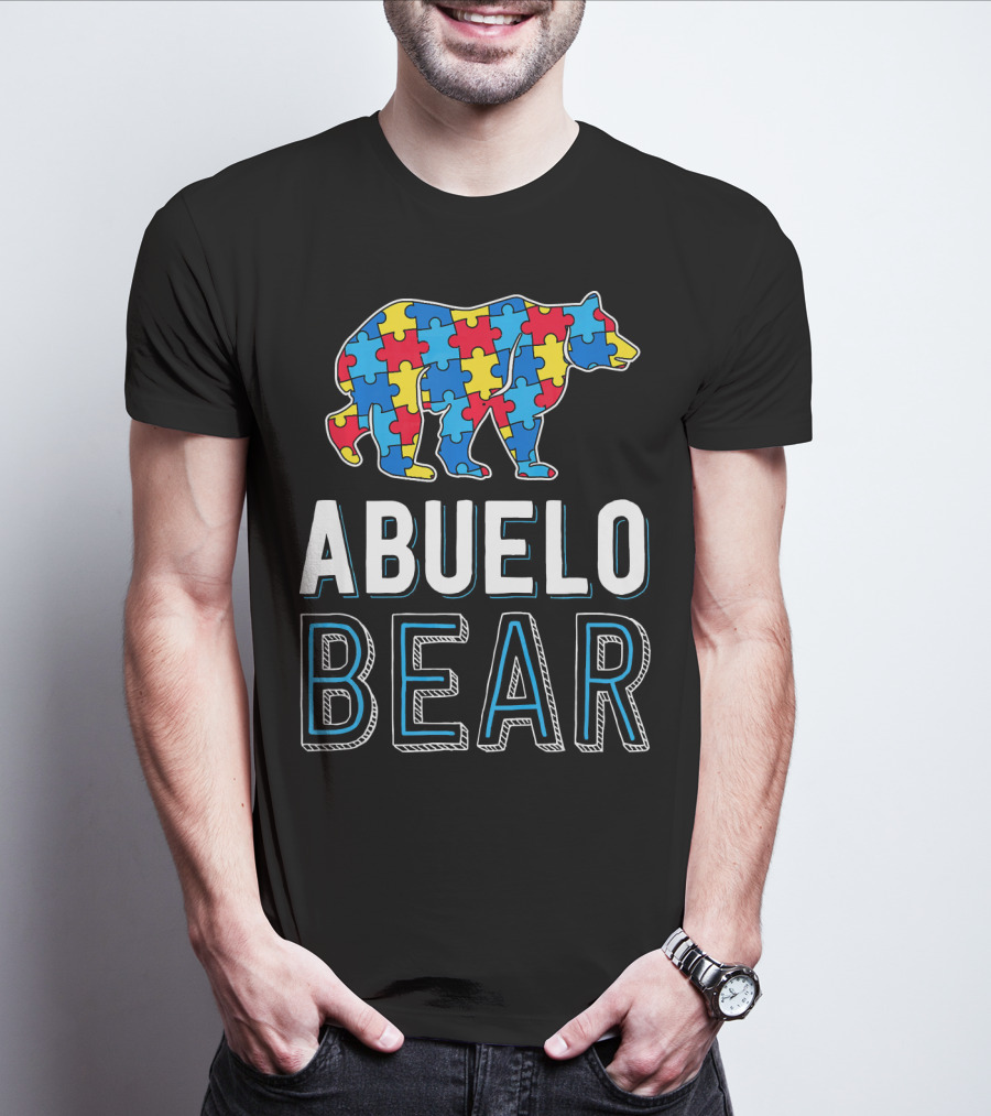 Abuelo Bear Autism Puzzle Awareness T-Shirt