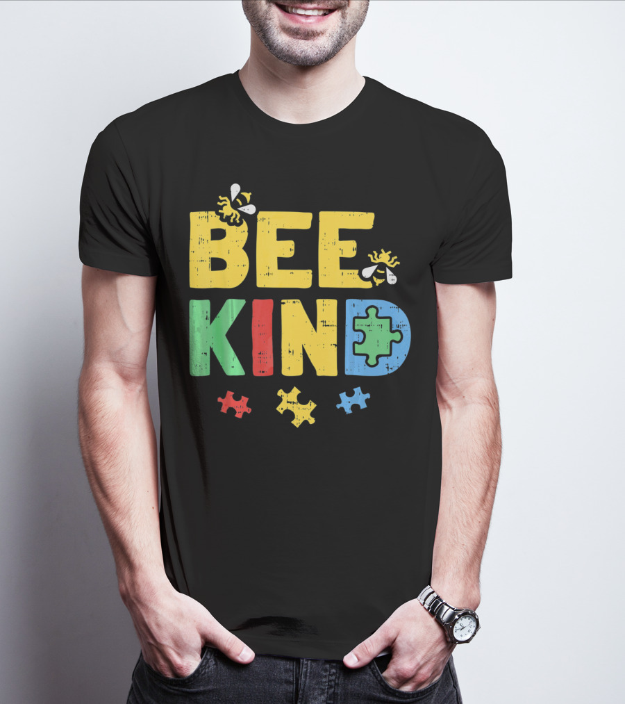 BEE KIND Puzzle Autism Awareness Bees T-Shirt