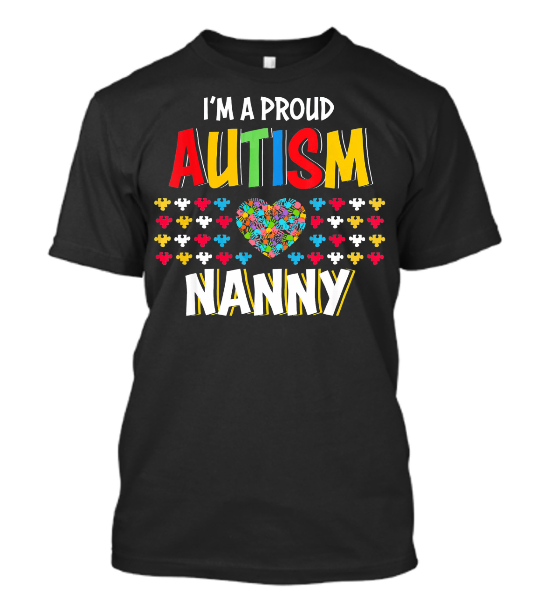 I'm A Proud Autism Nanny Heart Puzzle T-Shirt