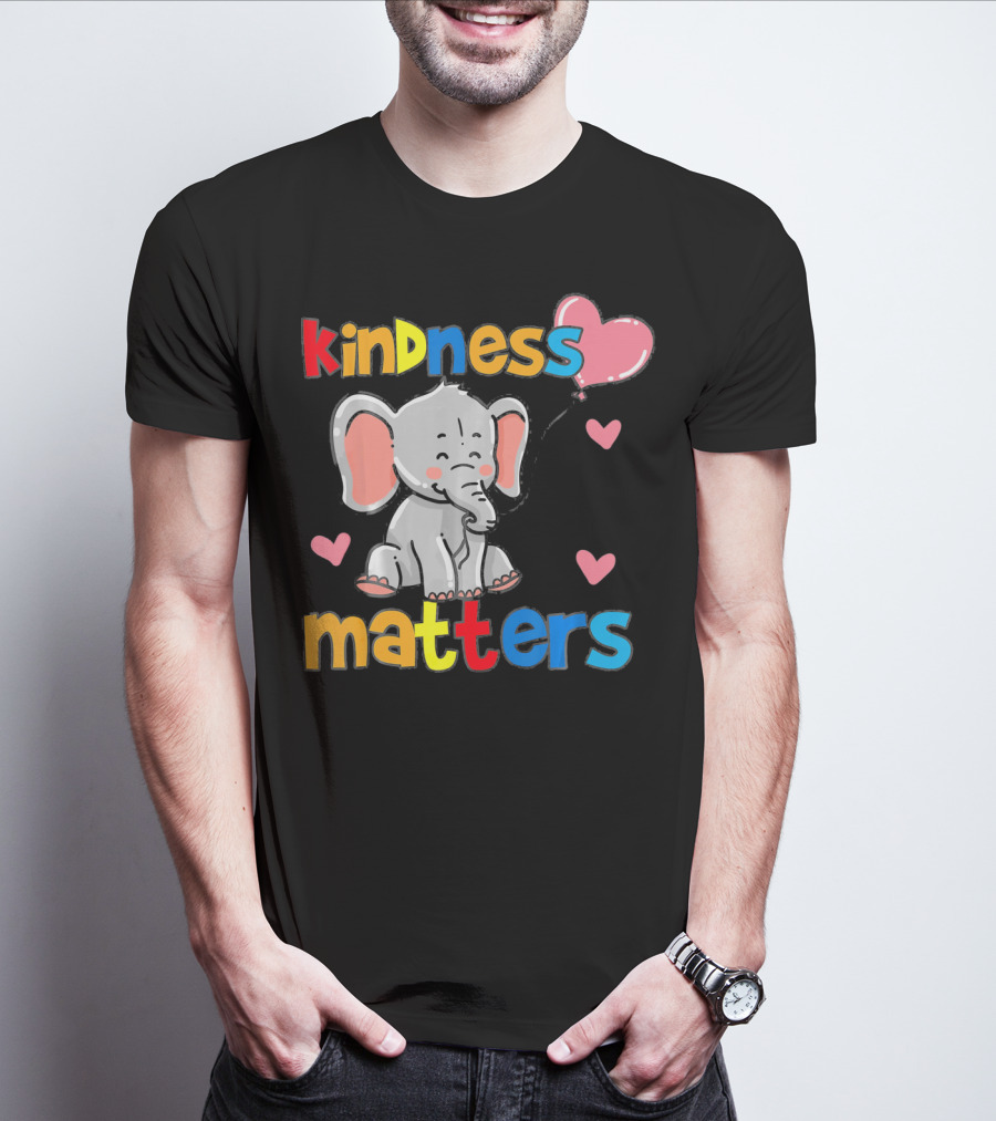 Kindness Matters Autism Awareness Elephant With Hearts T-Shirt
