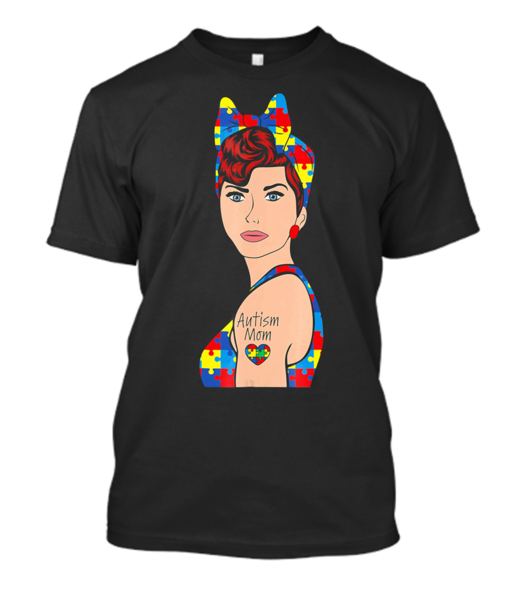 Autism Mom Autism Awareness Puzzle Heart Strong T-Shirt