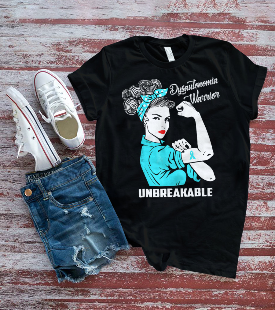 Dysautonomia Warrior Unbreakable Retro Rosie The Riveter T-Shirt
