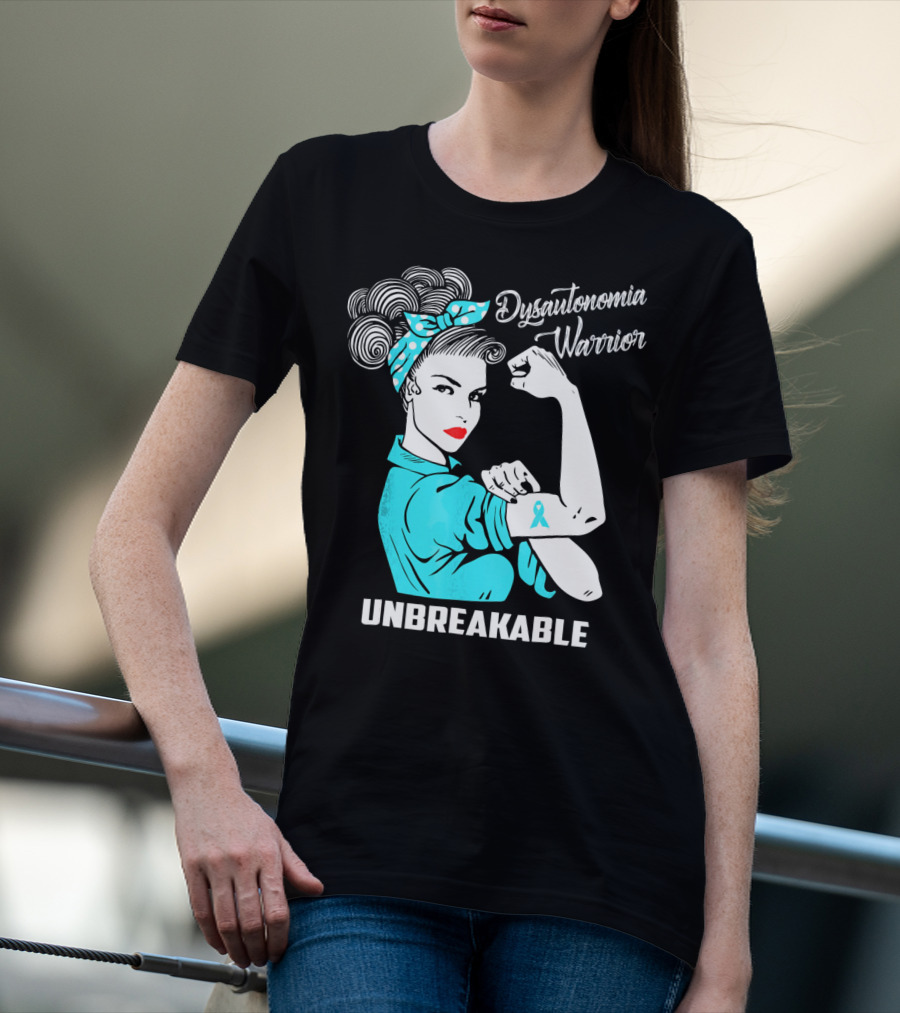 Dysautonomia Warrior Unbreakable Retro Rosie The Riveter T-Shirt