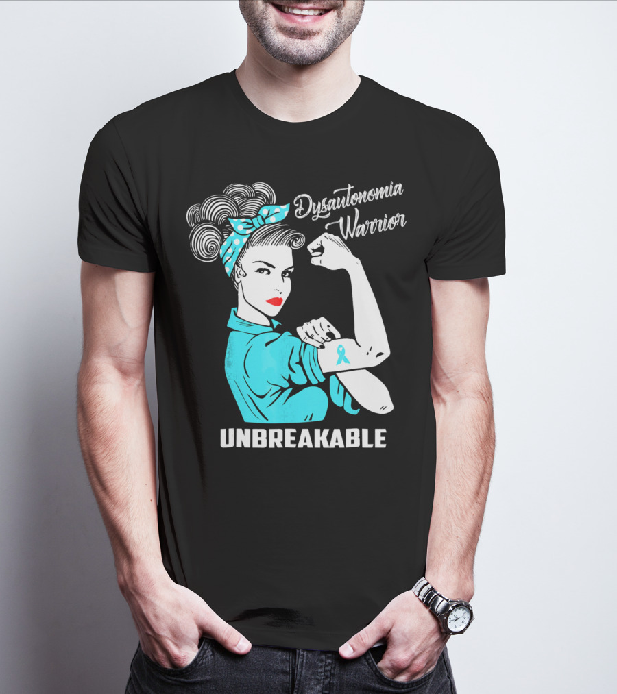Dysautonomia Warrior Unbreakable Retro Rosie The Riveter T-Shirt