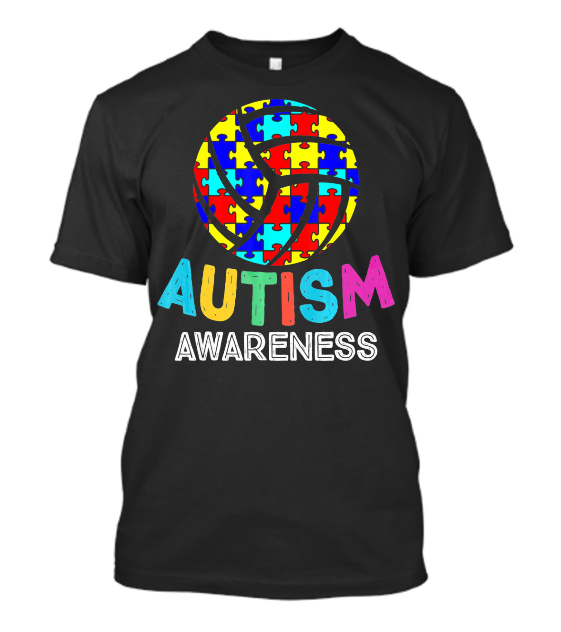 Autism Awareness Volleyball Puzzle T-Shirt