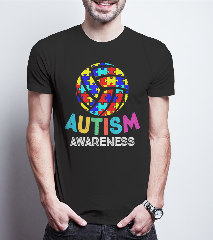 Autism Awareness Volleyball Puzzle T-Shirt