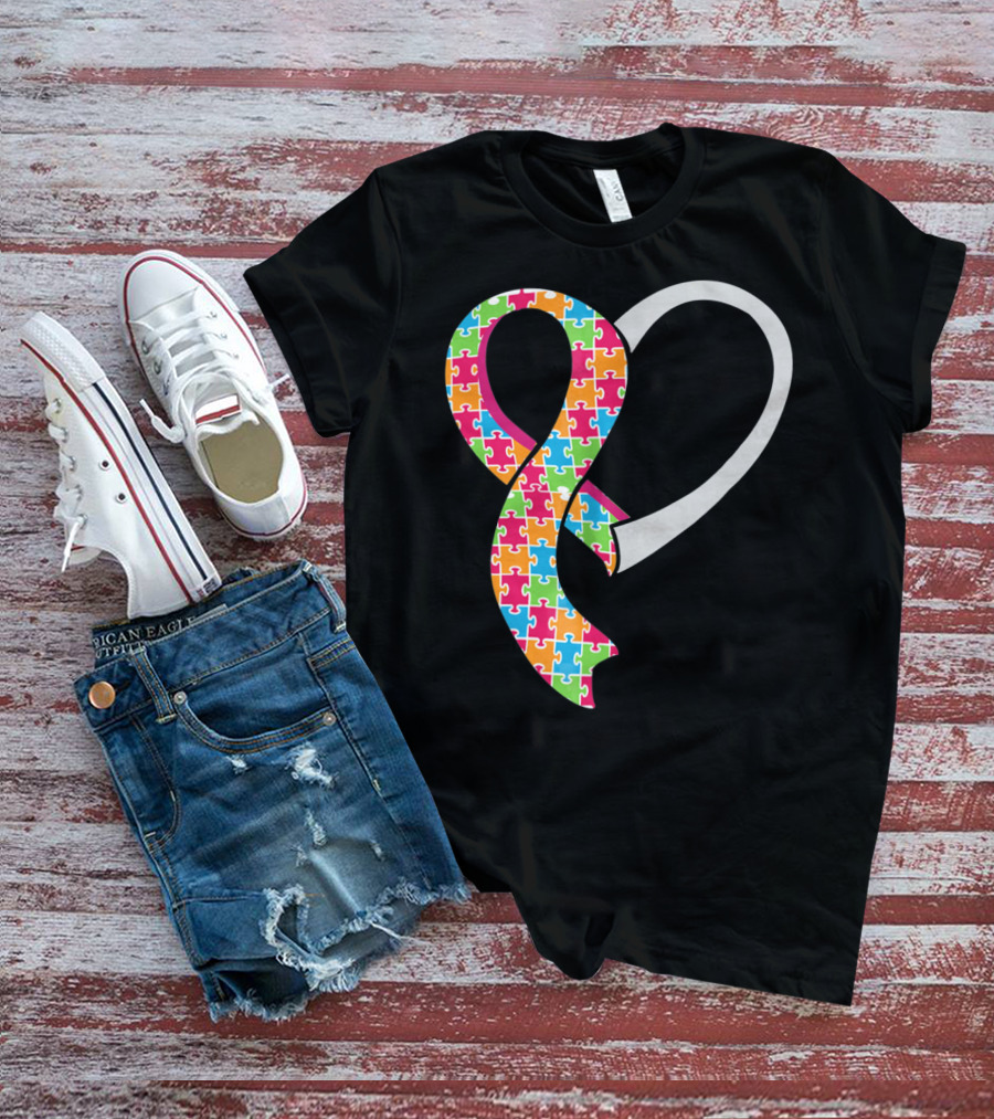 Puzzle Heart Autism Awareness T-Shirt