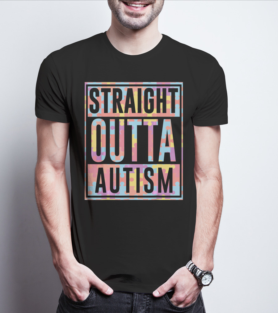 Straight Outta Autism Puzzle T-Shirt
