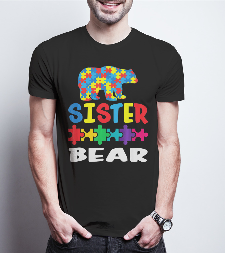 Sister Bear Puzzle Autism Kid T-Shirt
