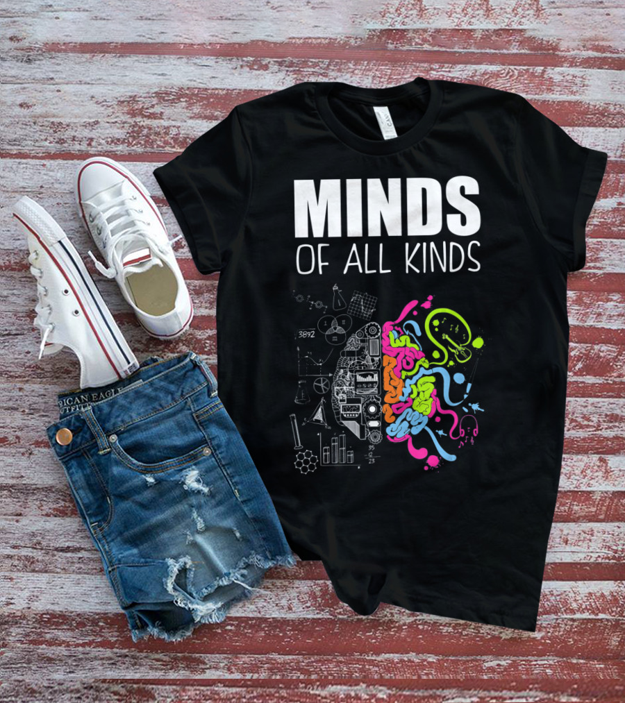 Minds Of All Kinds Neurodiversity Brain ADHD Autism T-Shirt