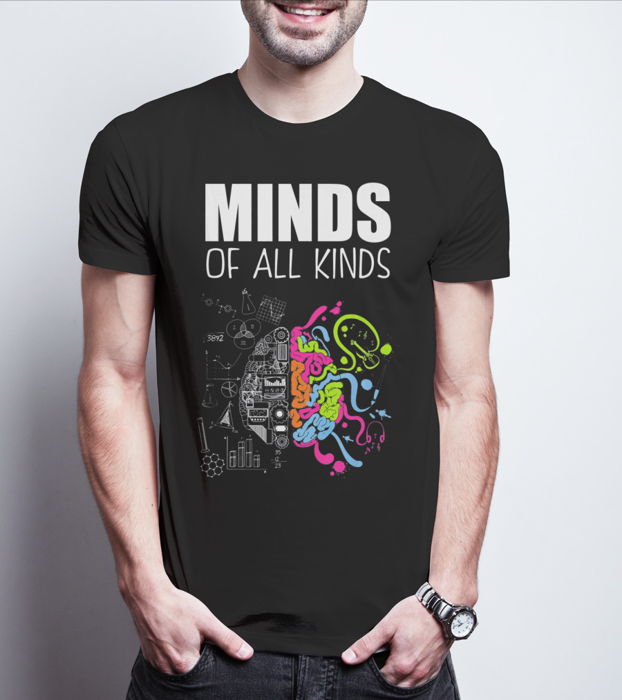 Minds Of All Kinds Neurodiversity Brain ADHD Autism T-Shirt