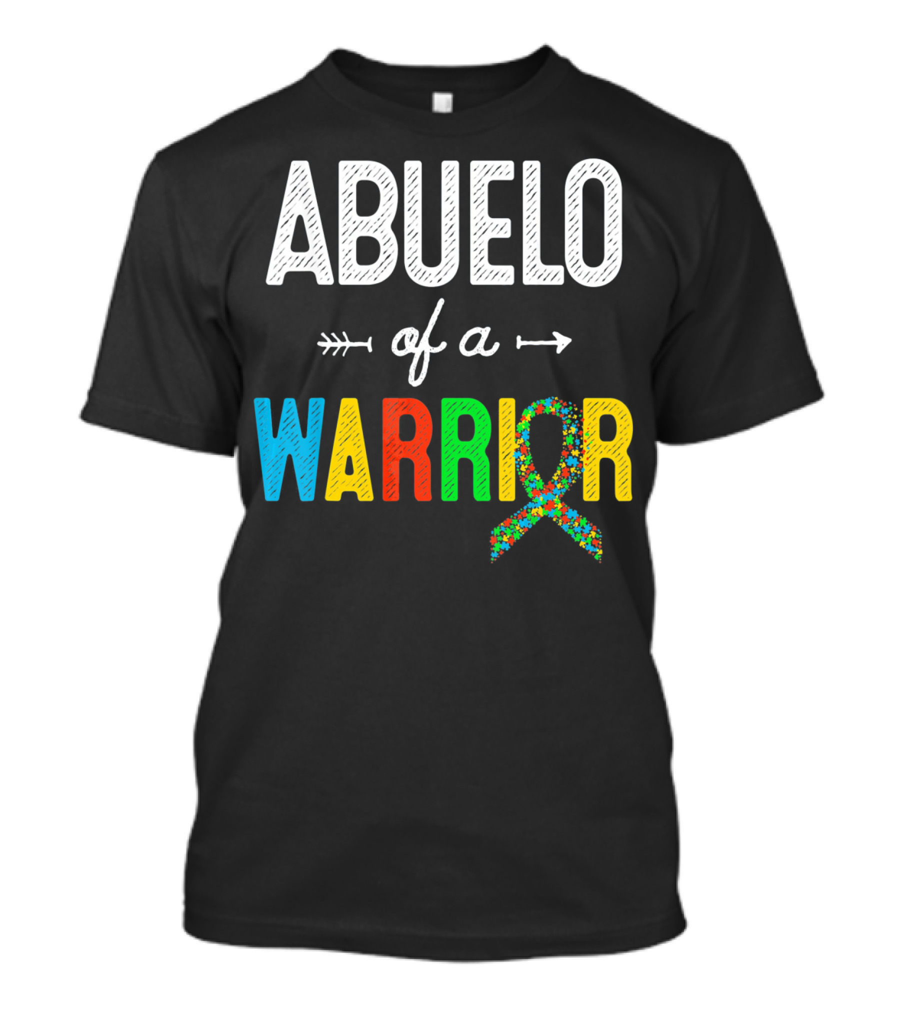 Abuelo Of A Warrior Autism Awareness Puzzle T-Shirt