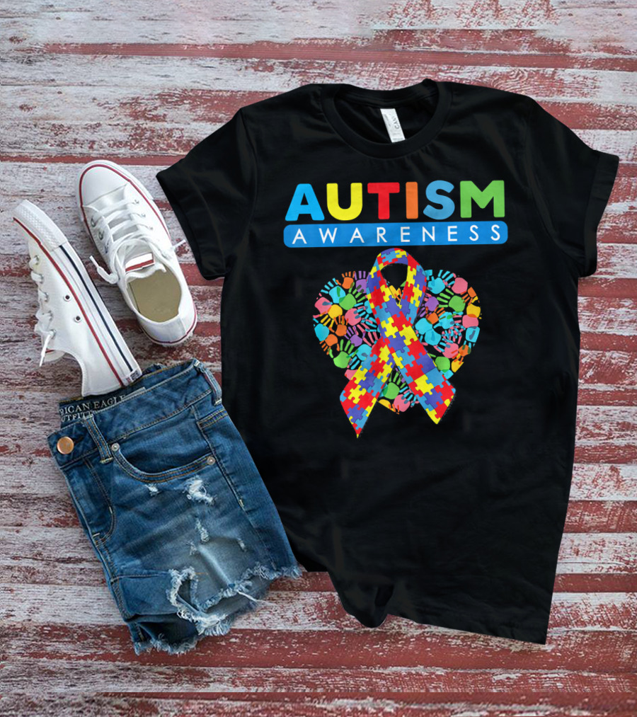 Autism Awareness Puzzle Ribbon Heart T-Shirt