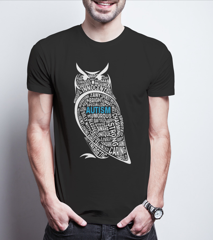 Autism Awareness Owl Innocent Bright Caring Strong Energetic Unique T-Shirt
