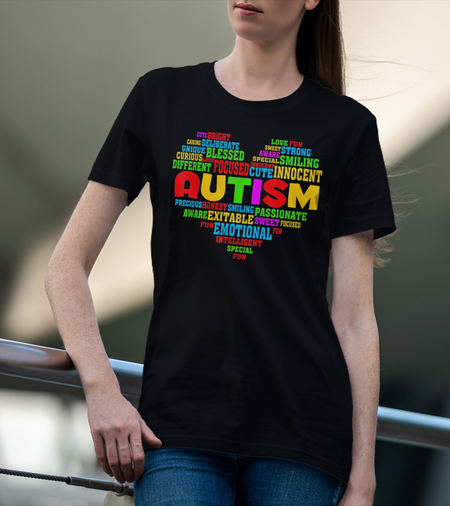Autism Awareness Heart Emotional Focused Innocent Unique Blessed T-Shirt