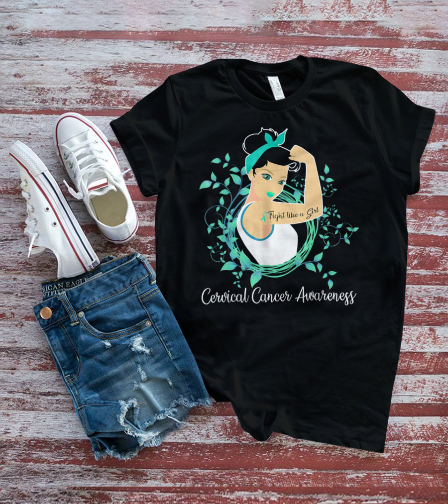 Cervical Cancer Awareness Fight Like A Girl T-Shirt