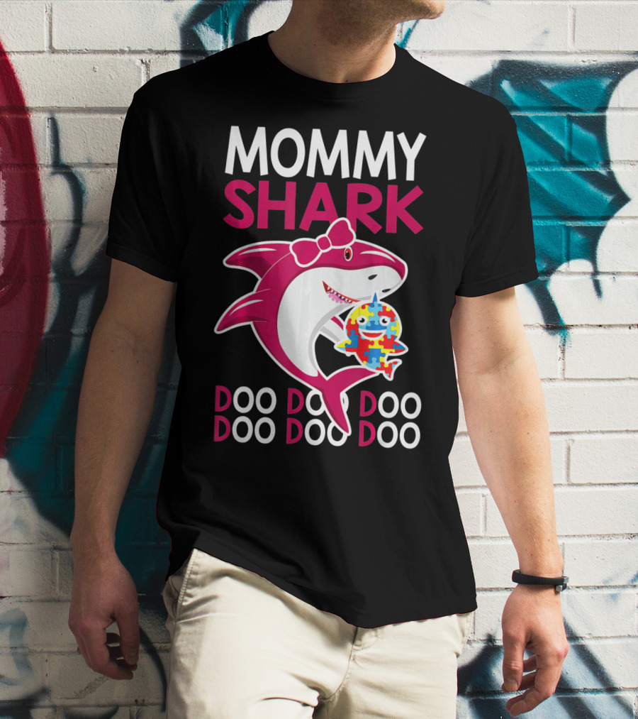 Mommy Shark Autism Awareness Doo Doo Doo T-Shirt