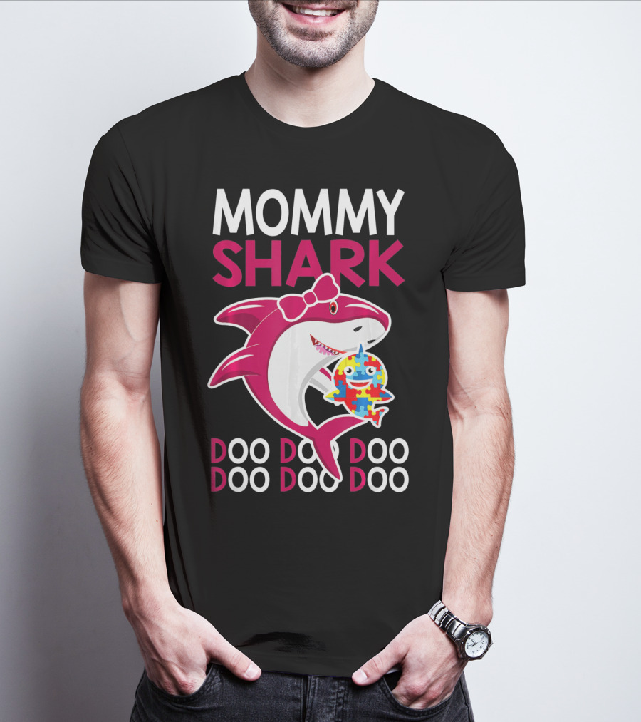 Mommy Shark Autism Awareness Doo Doo Doo T-Shirt