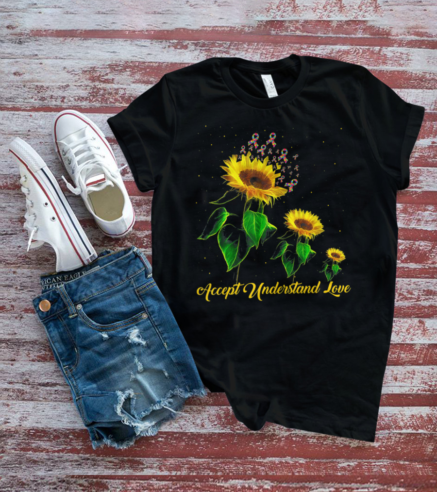Accept Understand Love Sunflower Autism T-Shirt