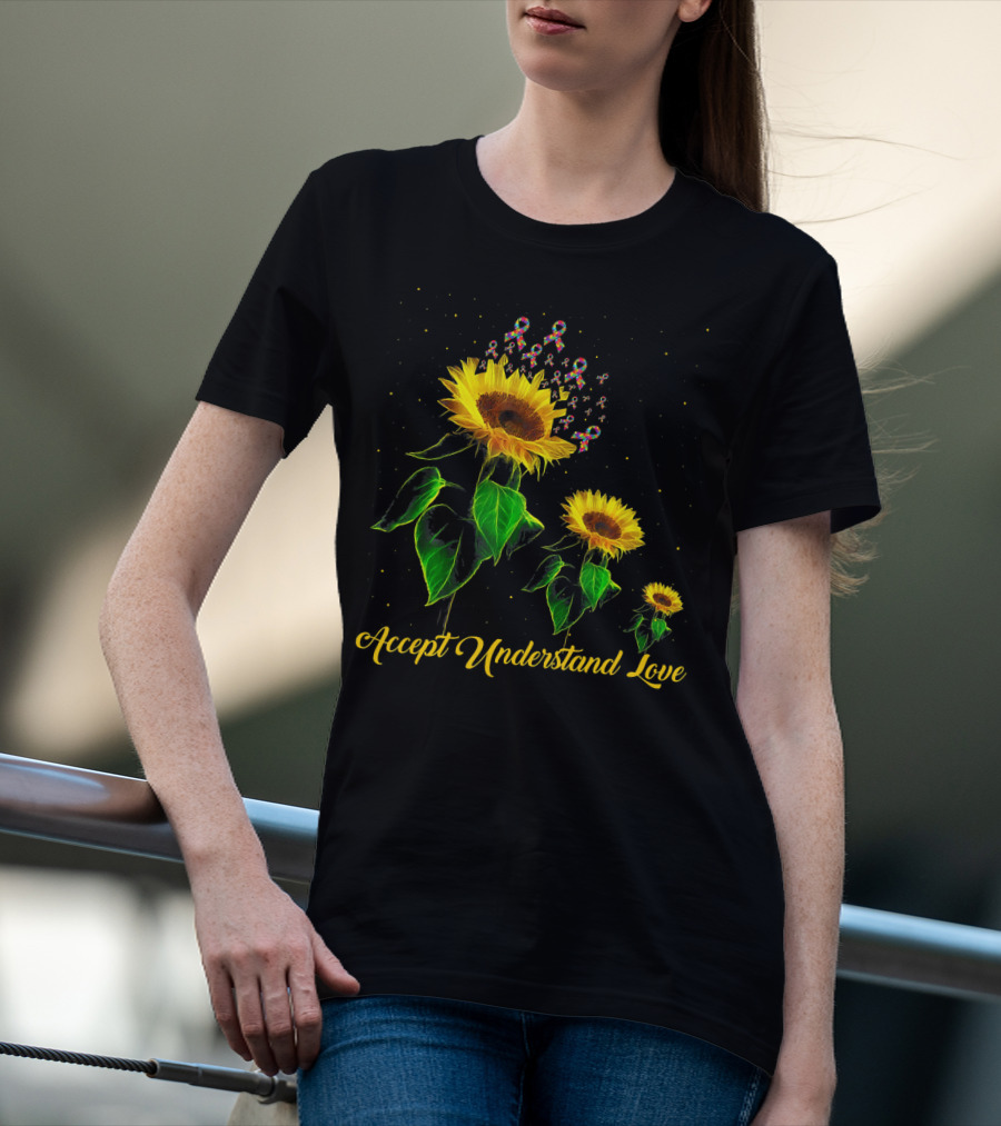 Accept Understand Love Sunflower Autism T-Shirt