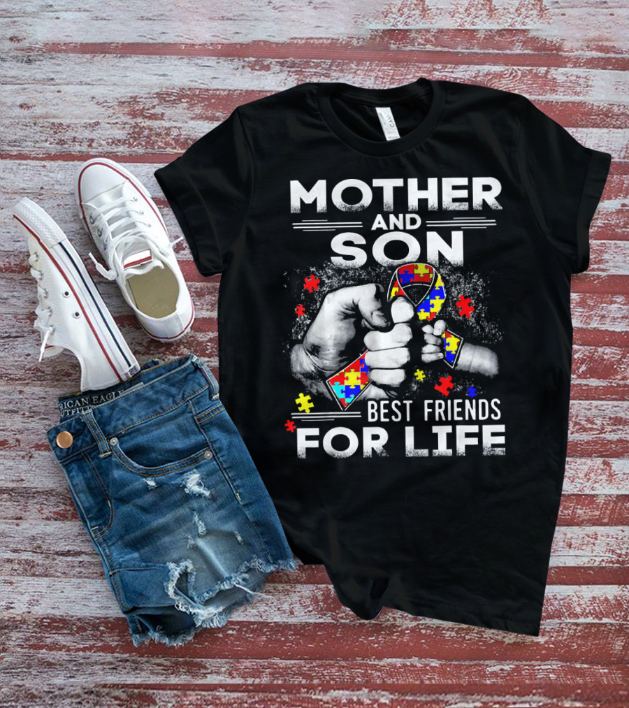 Mother And Son Best Friends For Life Autism Awareness T-Shirt