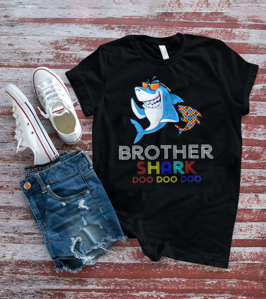 Brother Shark Doo Doo Doo Autism Awareness T-Shirt