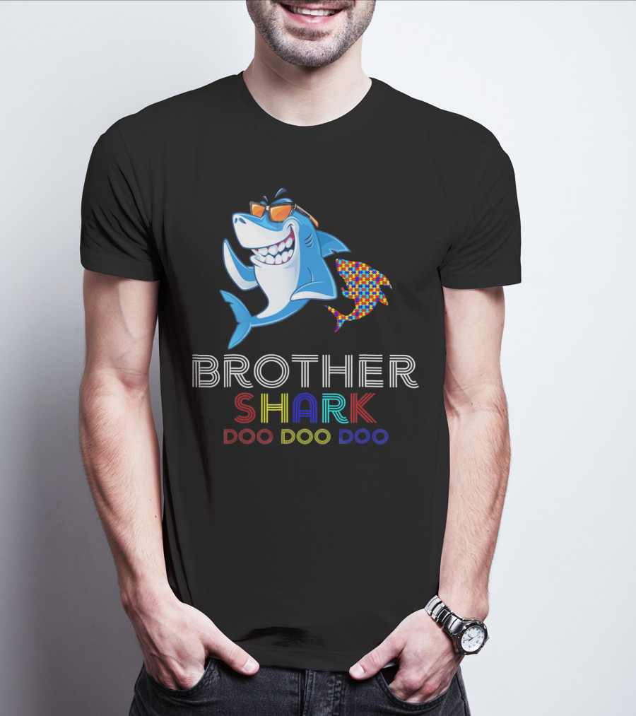 Brother Shark Doo Doo Doo Autism Awareness T-Shirt