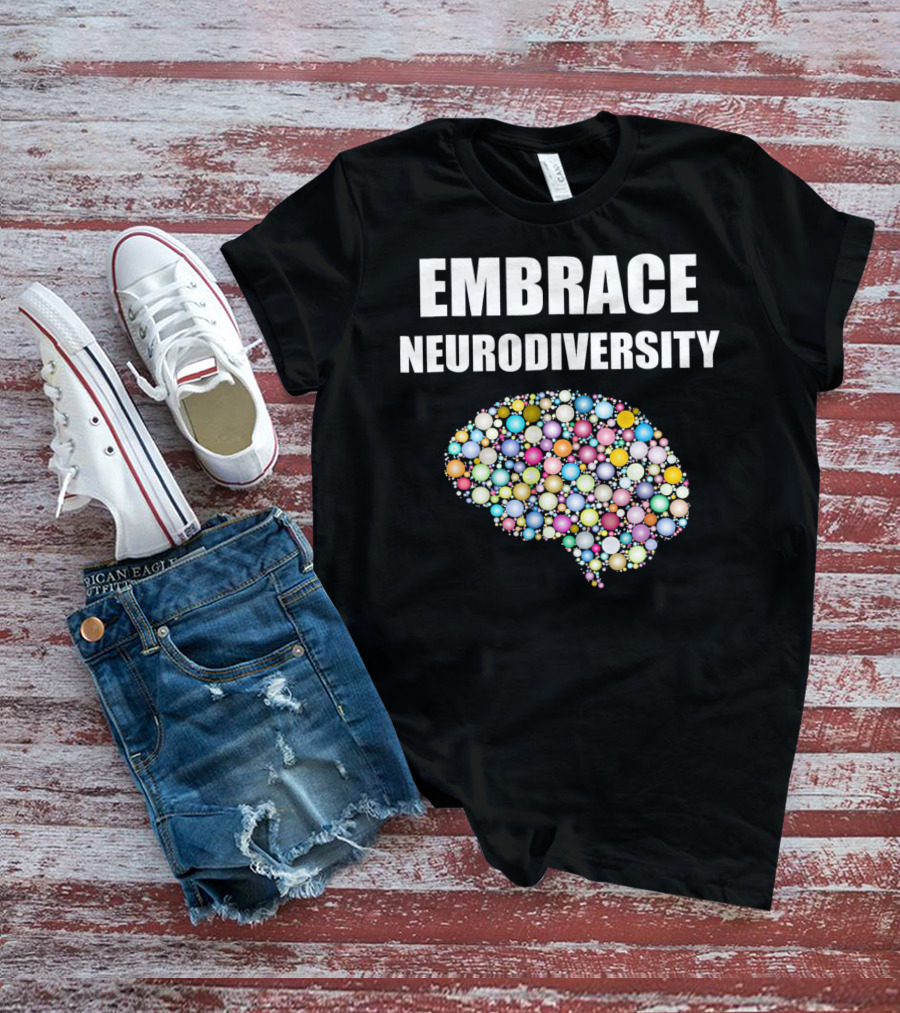 EMBRACE NEURODIVERSITY Colorful Brain Bubbles Design For ASD T-Shirt
