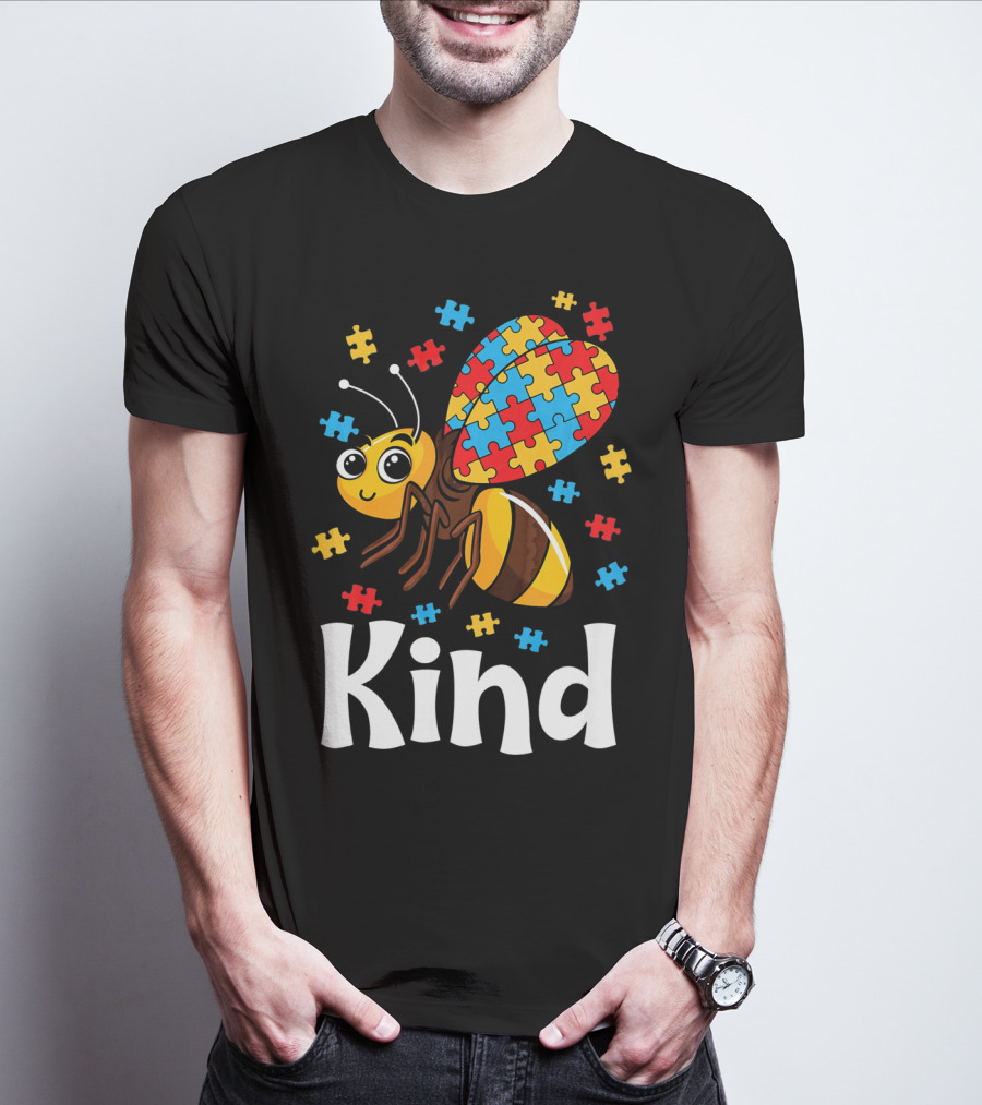 Puzzle Bee Kind Autism Awareness Beekind T-Shirt