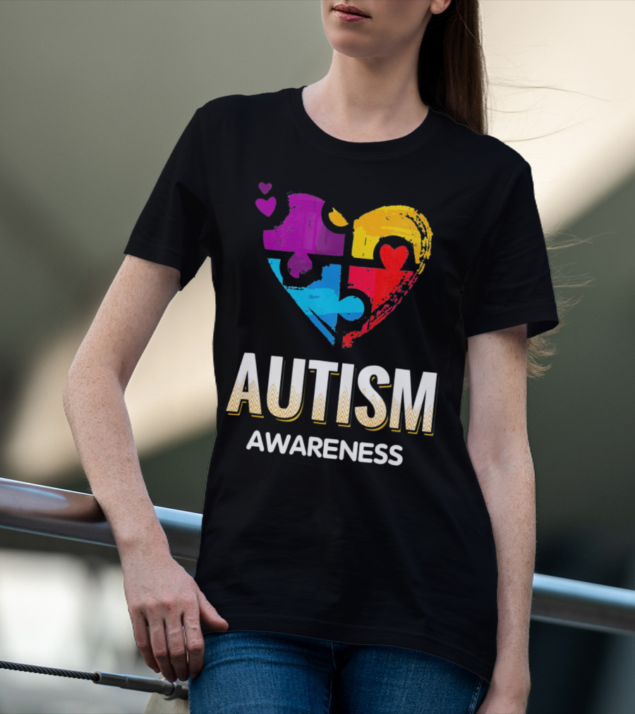 Autism Awareness Love Puzzle Heart T-Shirt