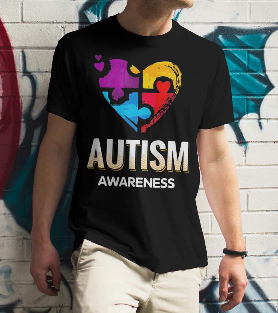 Autism Awareness Love Puzzle Heart T-Shirt