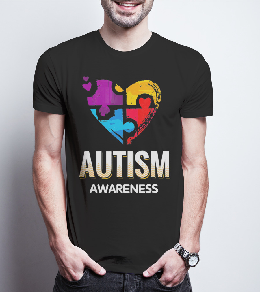 Autism Awareness Love Puzzle Heart T-Shirt