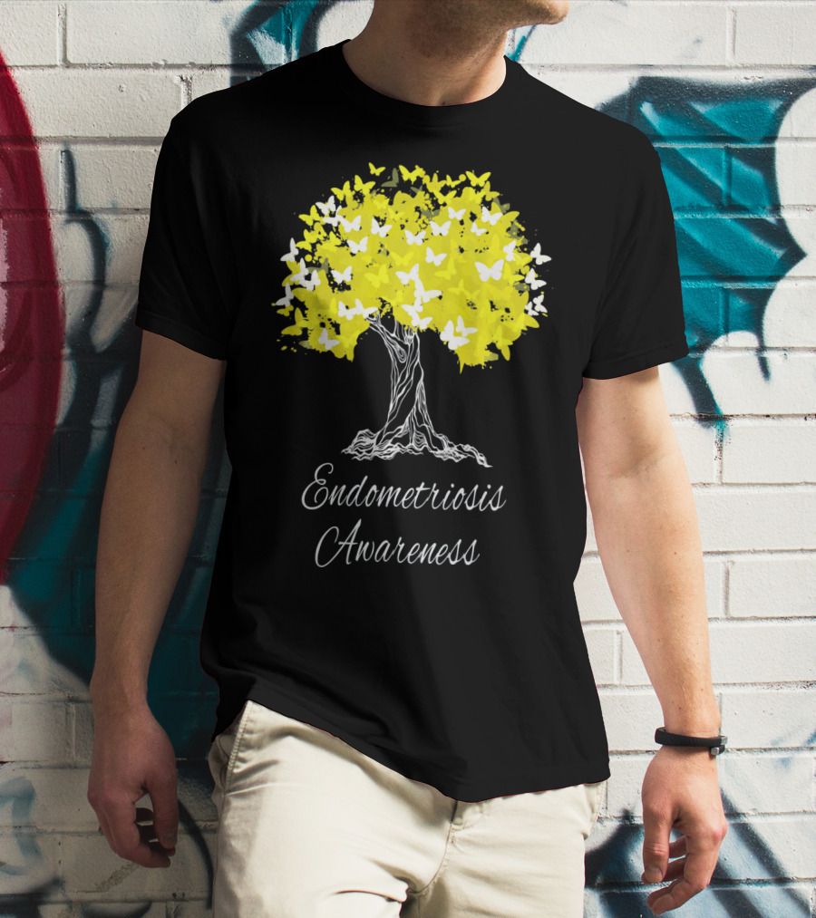 Endometriosis Awareness Butterfly Tree T-Shirt
