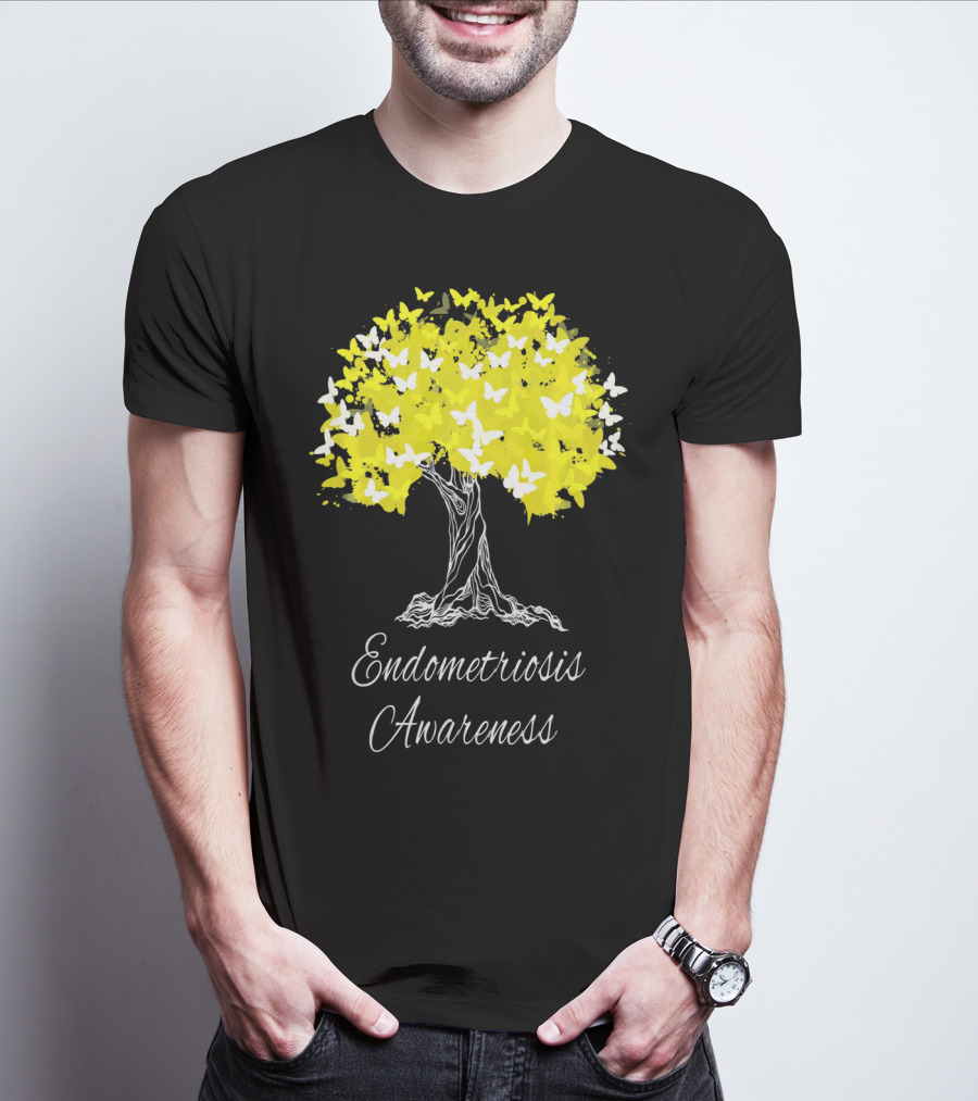 Endometriosis Awareness Butterfly Tree T-Shirt
