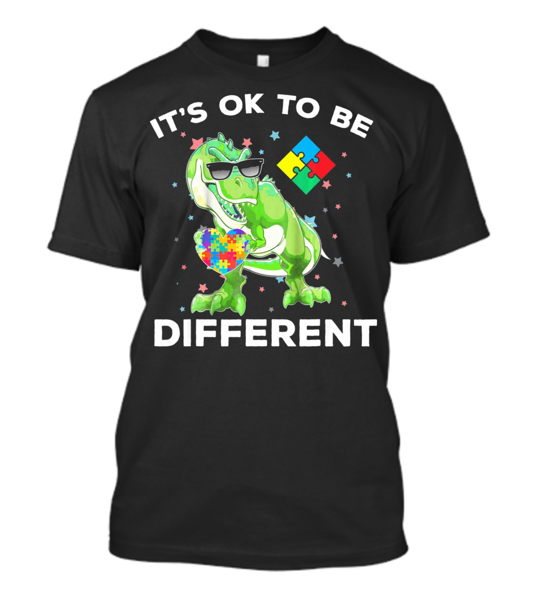 Autism Awareness REX Dinosaur It's OK To Be Different T-Shirt