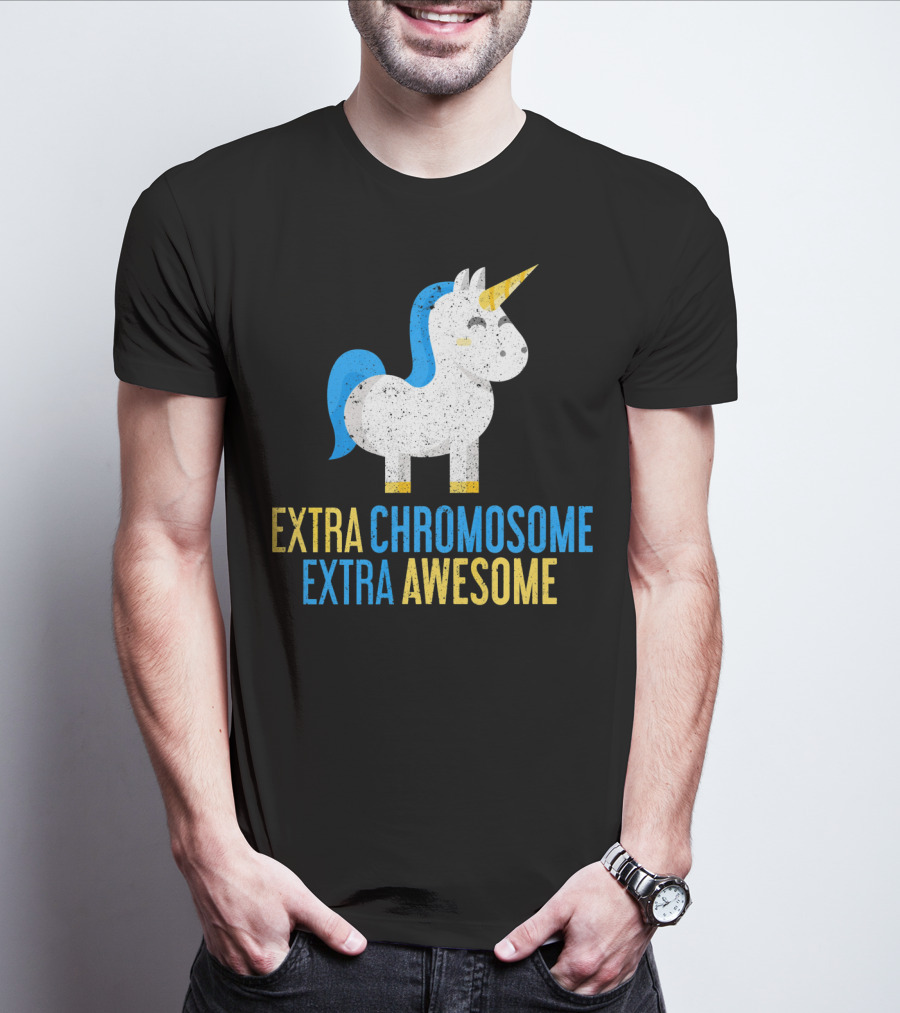 Extra Chromosome Extra Awesome Unicorn Down Syndrome Awareness T-Shirt