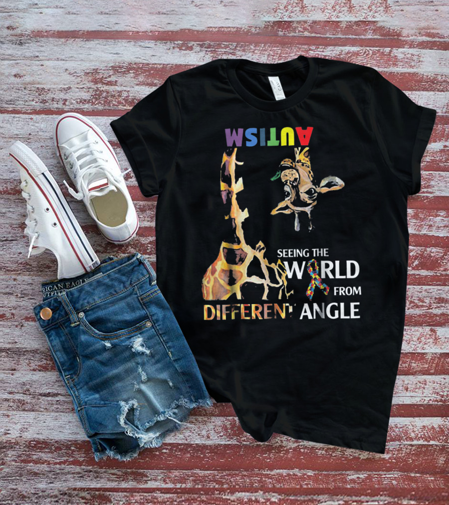 Giraffe Autism Seeing The World From A Different Angle T-Shirt