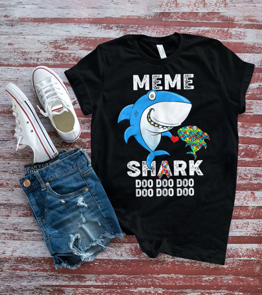 Meme Shark Doo Doo Doo Autism Awareness T-Shirt