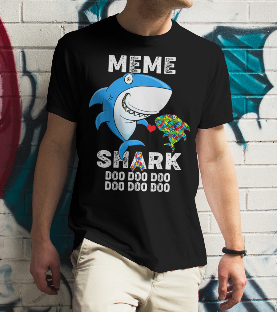 Meme Shark Doo Doo Doo Autism Awareness T-Shirt