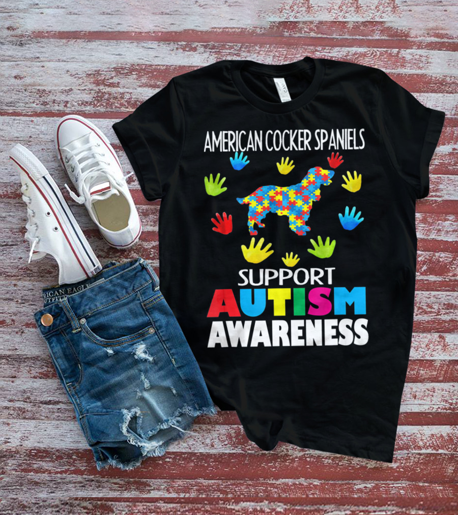 American Cocker Spaniels Support Autism Awareness T-Shirt