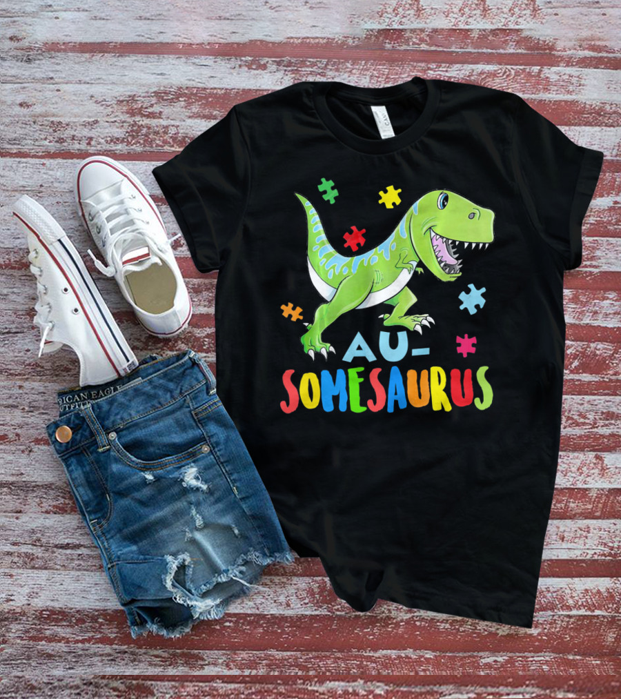 Ausomesaurus Dinosaur Autism Awareness T-Shirt